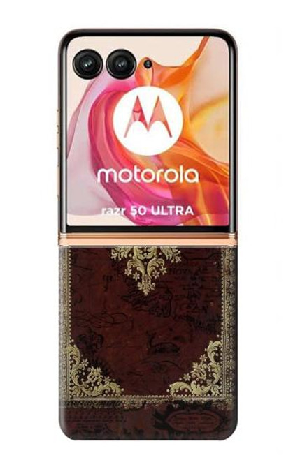 S3014 Vintage Map Book Cover Hülle Schutzhülle Taschen für Motorola Razr 50 Ultra