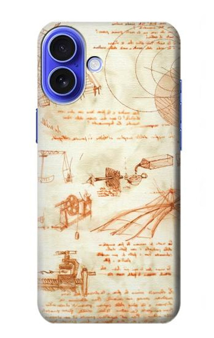 S0566 Technical Drawing Da Vinci Hülle Schutzhülle Taschen für iPhone 16