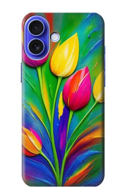 S3926 Colorful Tulip Oil Painting Hülle Schutzhülle Taschen für iPhone 16