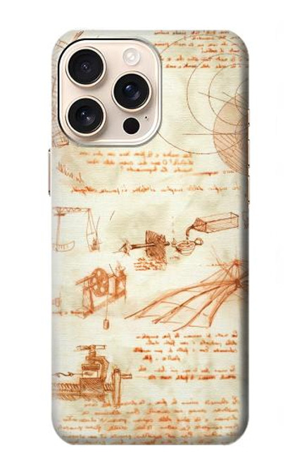 S0566 Technical Drawing Da Vinci Hülle Schutzhülle Taschen für iPhone 16 pro