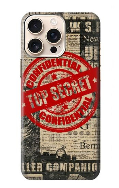 S3937 Text Top Secret Art Vintage Hülle Schutzhülle Taschen für iPhone 16 pro max