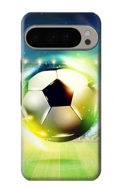 S3844 Glowing Football Soccer Ball Hülle Schutzhülle Taschen für Google Pixel 9 Pro XL