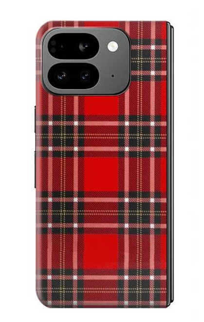 S2374 Tartan Red Pattern Hülle Schutzhülle Taschen für Google Pixel 9 Pro Fold