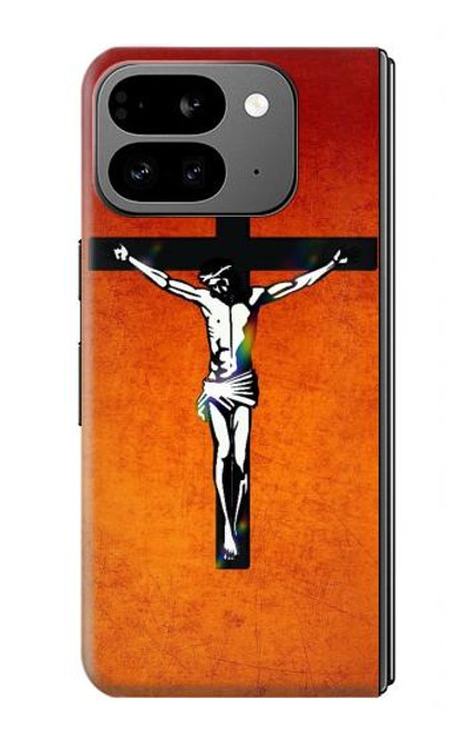 S2421 Jesus Christ On The Cross Hülle Schutzhülle Taschen für Google Pixel 9 Pro Fold
