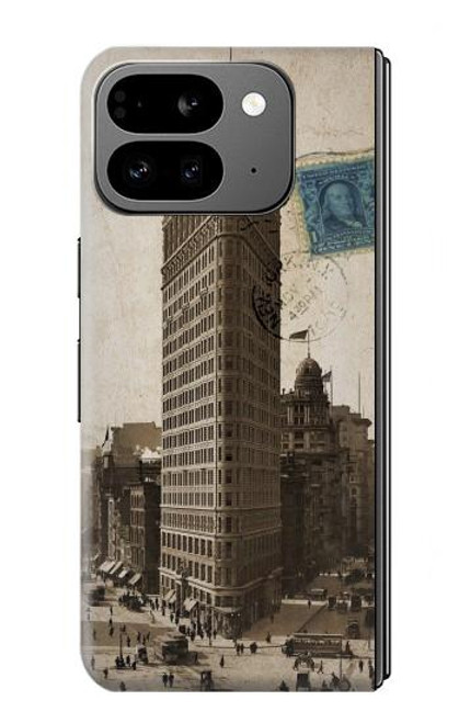 S2832 New York 1903 Flatiron Building Postcard Hülle Schutzhülle Taschen für Google Pixel 9 Pro Fold