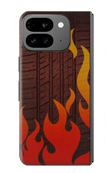 S2988 Rally Car Tire Fire Hülle Schutzhülle Taschen für Google Pixel 9 Pro Fold