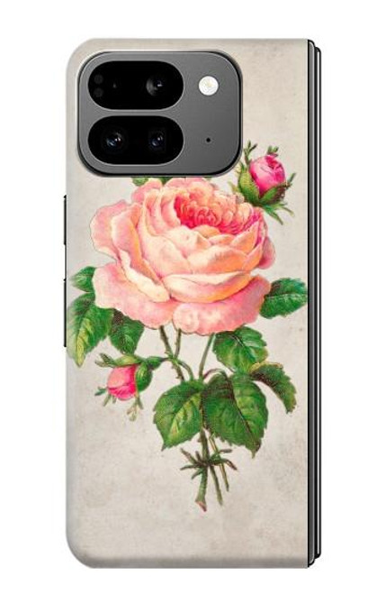 S3079 Vintage Pink Rose Hülle Schutzhülle Taschen für Google Pixel 9 Pro Fold