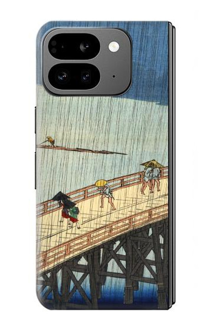 S3347 Utagawa Hiroshige Sudden shower Hülle Schutzhülle Taschen für Google Pixel 9 Pro Fold