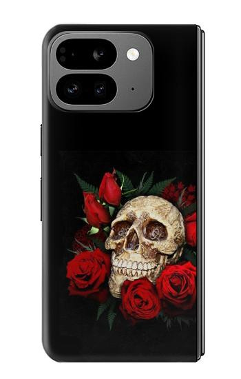 S3753 Dark Gothic Goth Skull Roses Hülle Schutzhülle Taschen für Google Pixel 9 Pro Fold