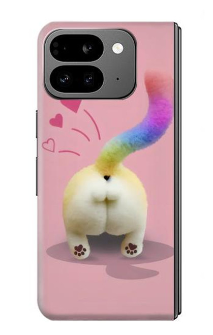 S3923 Cat Bottom Rainbow Tail Hülle Schutzhülle Taschen für Google Pixel 9 Pro Fold