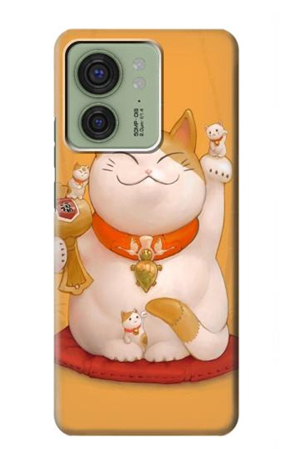 S1217 Maneki Neko Lucky Cat Hülle Schutzhülle Taschen für Motorola Edge (2023), Edge 40