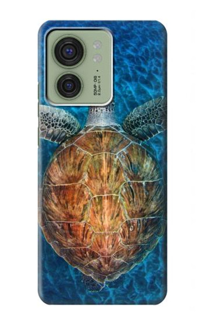 S1249 Blue Sea Turtle Hülle Schutzhülle Taschen für Motorola Edge (2023), Edge 40