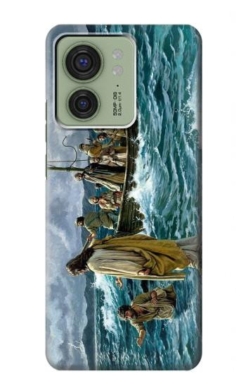 S1722 Jesus Walk on The Sea Hülle Schutzhülle Taschen für Motorola Edge (2023), Edge 40