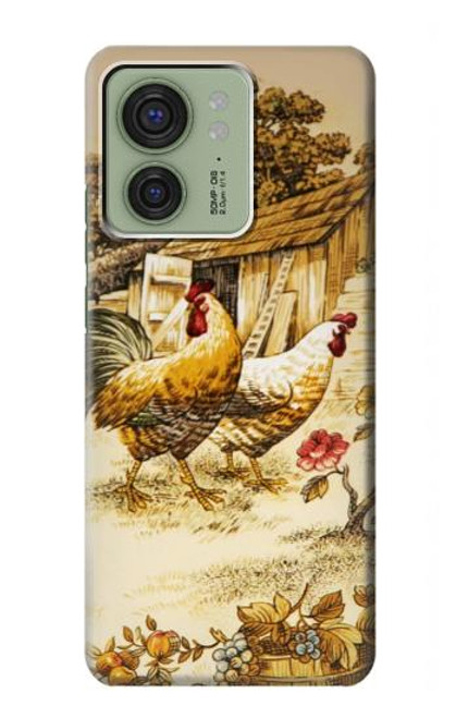 S2181 French Country Chicken Hülle Schutzhülle Taschen für Motorola Edge (2023), Edge 40