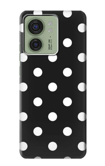S2299 Black Polka Dots Hülle Schutzhülle Taschen für Motorola Edge (2023), Edge 40