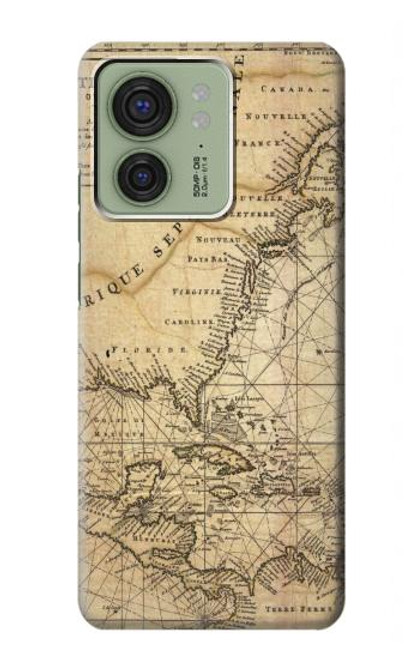 S2506 Exploration North America Map Hülle Schutzhülle Taschen für Motorola Edge (2023), Edge 40