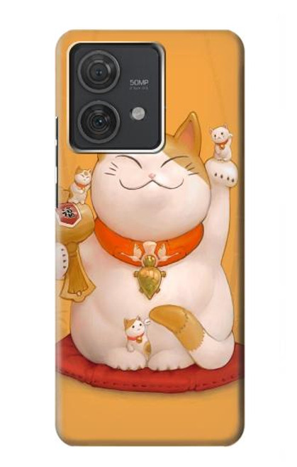 S1217 Maneki Neko Lucky Cat Hülle Schutzhülle Taschen für Motorola Edge 40 Neo