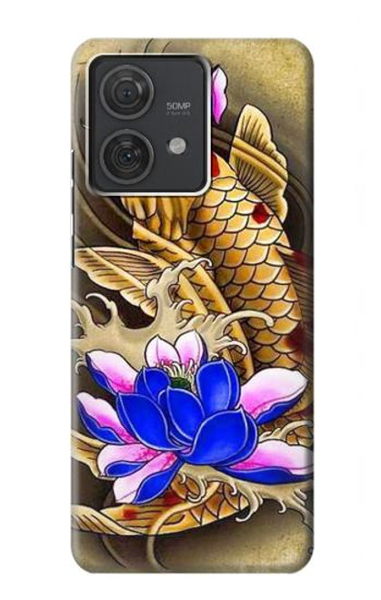 S1604 Carp Koi Fish Japanese Tattoo Hülle Schutzhülle Taschen für Motorola Edge 40 Neo