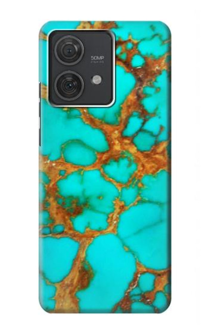 S2688 Aqua Copper Turquoise Gemstone Graphic Hülle Schutzhülle Taschen für Motorola Edge 40 Neo