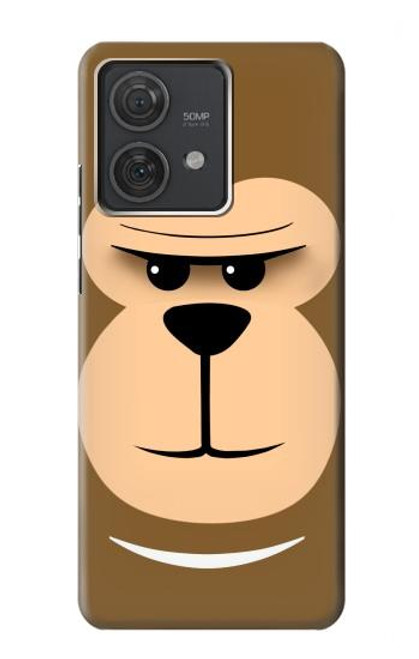 S2721 Cute Grumpy Monkey Cartoon Hülle Schutzhülle Taschen für Motorola Edge 40 Neo