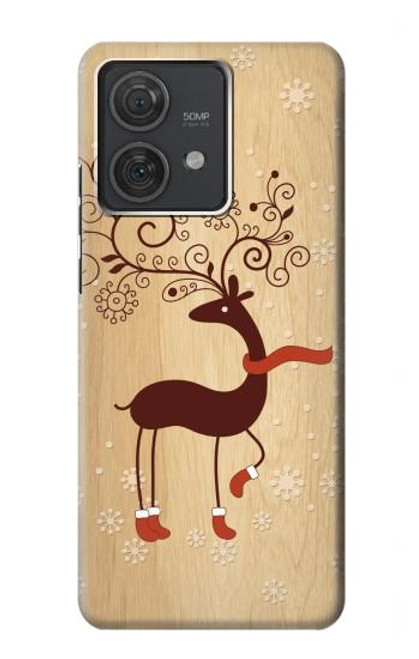 S3081 Wooden Raindeer Graphic Printed Hülle Schutzhülle Taschen für Motorola Edge 40 Neo