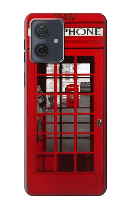 S0058 British Red Telephone Box Hülle Schutzhülle Taschen für Motorola Moto G54