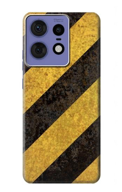 S2231 Yellow and Black Line Hazard Striped Hülle Schutzhülle Taschen für Motorola Edge 50 Pro