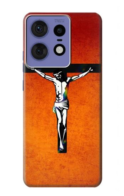 S2421 Jesus Christ On The Cross Hülle Schutzhülle Taschen für Motorola Edge 50 Pro