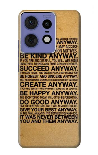 S2513 Mother Teresa Anyway Quotes Hülle Schutzhülle Taschen für Motorola Edge 50 Pro