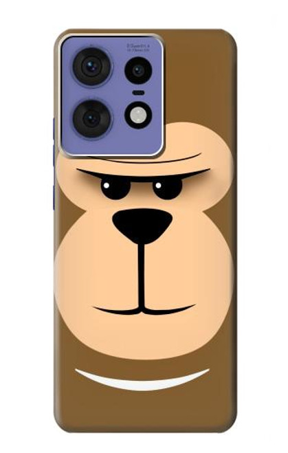 S2721 Cute Grumpy Monkey Cartoon Hülle Schutzhülle Taschen für Motorola Edge 50 Pro