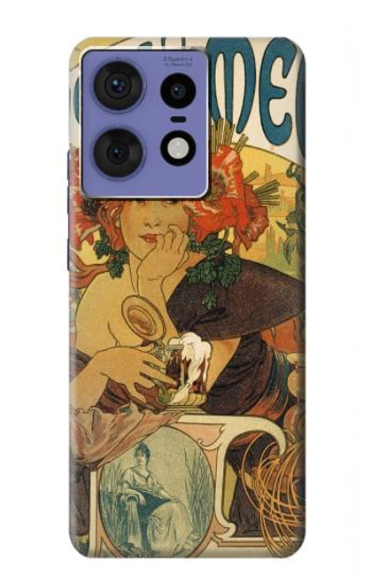 S2740 Alphonse Mucha Bieres De La Muse Hülle Schutzhülle Taschen für Motorola Edge 50 Fusion