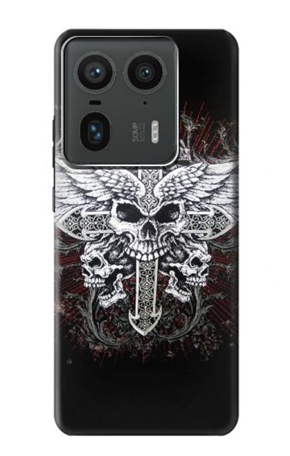 S1434 Skull Wing Tattoo Biker Hülle Schutzhülle Taschen für Motorola Edge 50 Ultra