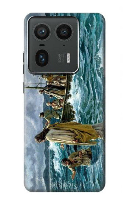 S1722 Jesus Walk on The Sea Hülle Schutzhülle Taschen für Motorola Edge 50 Ultra