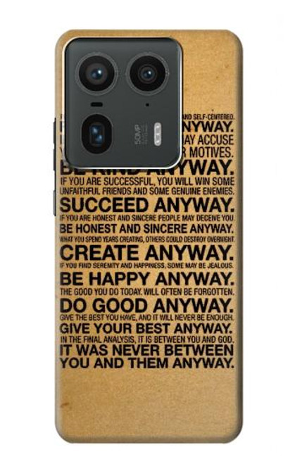 S2513 Mother Teresa Anyway Quotes Hülle Schutzhülle Taschen für Motorola Edge 50 Ultra