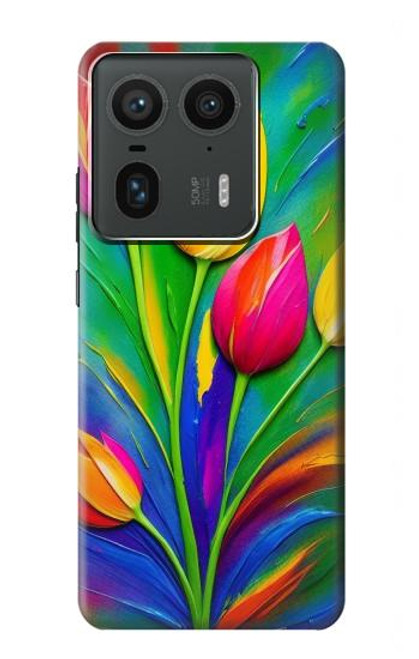 S3926 Colorful Tulip Oil Painting Hülle Schutzhülle Taschen für Motorola Edge 50 Ultra