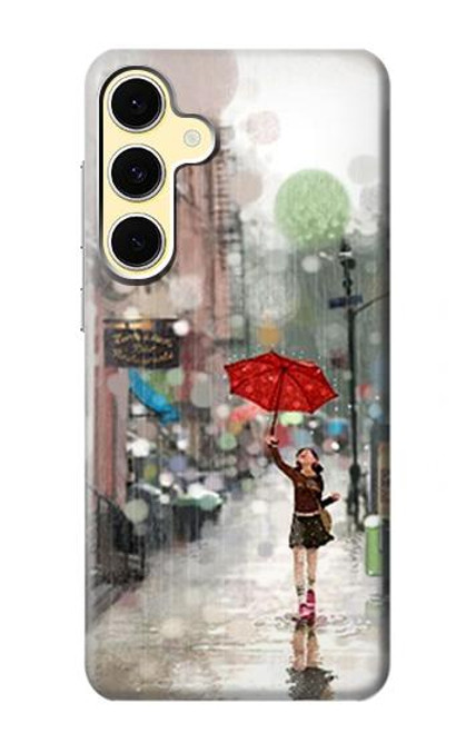 S0108 Girl in The Rain Hülle Schutzhülle Taschen für Samsung Galaxy S24 FE