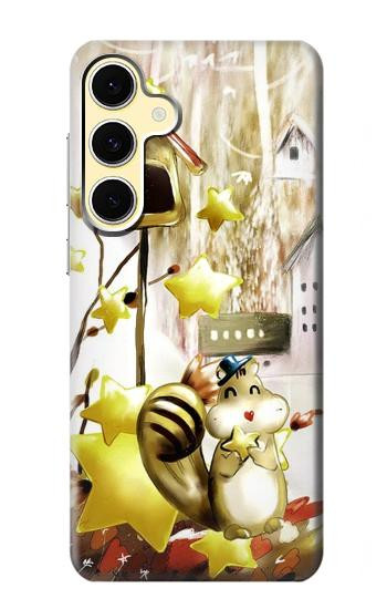 S0109 Cute Squirrel Cartoon Hülle Schutzhülle Taschen für Samsung Galaxy S24 FE