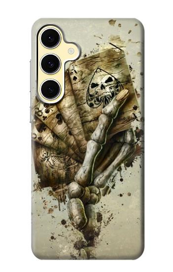 S0550 Skull Card Poker Hülle Schutzhülle Taschen für Samsung Galaxy S24 FE