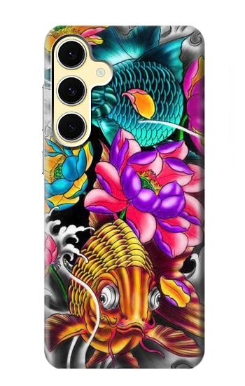 S1630 Fish Japanese Oriental Tattoo Hülle Schutzhülle Taschen für Samsung Galaxy S24 FE