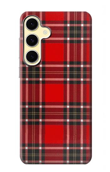S2374 Tartan Red Pattern Hülle Schutzhülle Taschen für Samsung Galaxy S24 FE