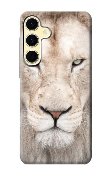 S2399 White Lion Face Hülle Schutzhülle Taschen für Samsung Galaxy S24 FE
