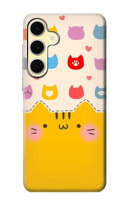 S2442 Cute Cat Cartoon Funny Hülle Schutzhülle Taschen für Samsung Galaxy S24 FE