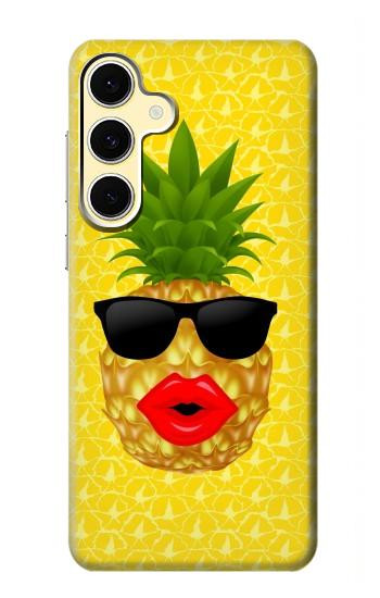 S2443 Funny Pineapple Sunglasses Kiss Hülle Schutzhülle Taschen für Samsung Galaxy S24 FE