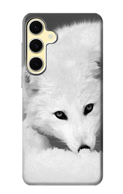 S2569 White Arctic Fox Hülle Schutzhülle Taschen für Samsung Galaxy S24 FE