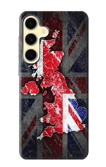 S2936 UK British Flag Map Hülle Schutzhülle Taschen für Samsung Galaxy S24 FE