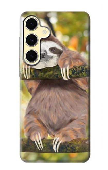 S3138 Cute Baby Sloth Paint Hülle Schutzhülle Taschen für Samsung Galaxy S24 FE