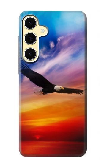 S3841 Bald Eagle Flying Colorful Sky Hülle Schutzhülle Taschen für Samsung Galaxy S24 FE
