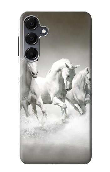S0933 White Horses Hülle Schutzhülle Taschen für Samsung Galaxy A16 5G