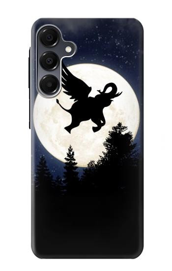 S3323 Flying Elephant Full Moon Night Hülle Schutzhülle Taschen für Samsung Galaxy A16 5G