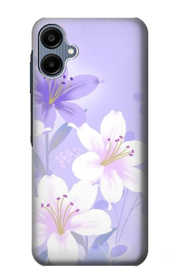 S2361 Purple White Flowers Hülle Schutzhülle Taschen für Samsung Galaxy A06